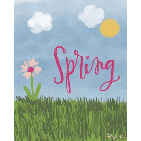 Spring White Modern Wood Framed Art Print by Doucette, Katie