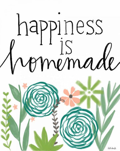 Happiness is Homemade White Modern Wood Framed Art Print with Double Matting by Doucette, Katie