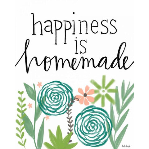 Happiness is Homemade White Modern Wood Framed Art Print by Doucette, Katie