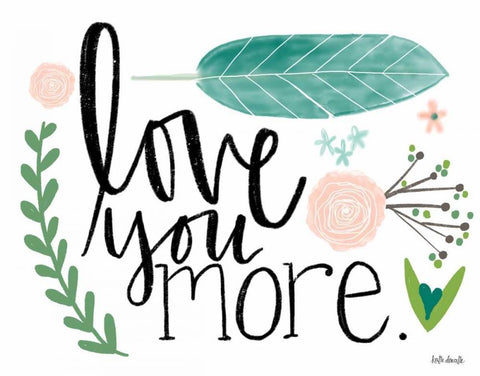 Love You More Black Ornate Wood Framed Art Print with Double Matting by Doucette, Katie