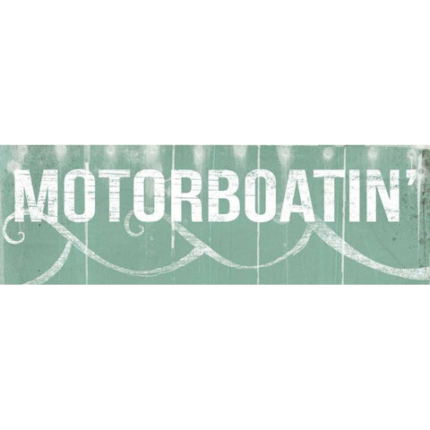 Motorboatin White Modern Wood Framed Art Print by Doucette, Katie