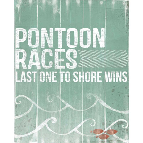 Pontoon Races White Modern Wood Framed Art Print by Doucette, Katie