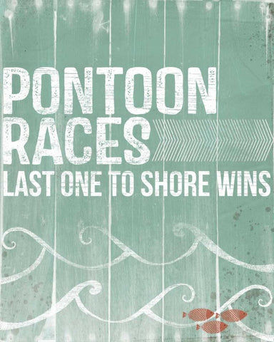 Pontoon Races White Modern Wood Framed Art Print with Double Matting by Doucette, Katie