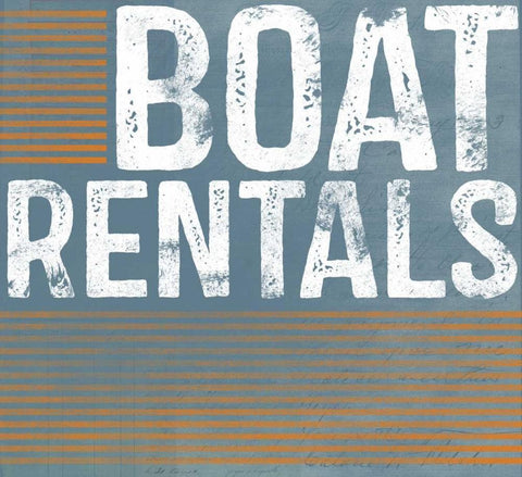 Boat Rentals Black Ornate Wood Framed Art Print with Double Matting by Doucette, Katie