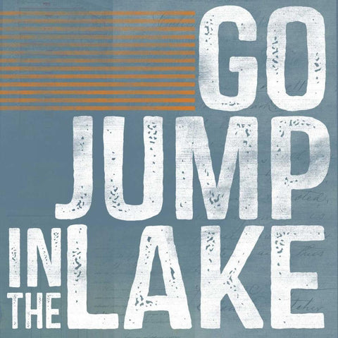 Jump in the Lake White Modern Wood Framed Art Print with Double Matting by Doucette, Katie