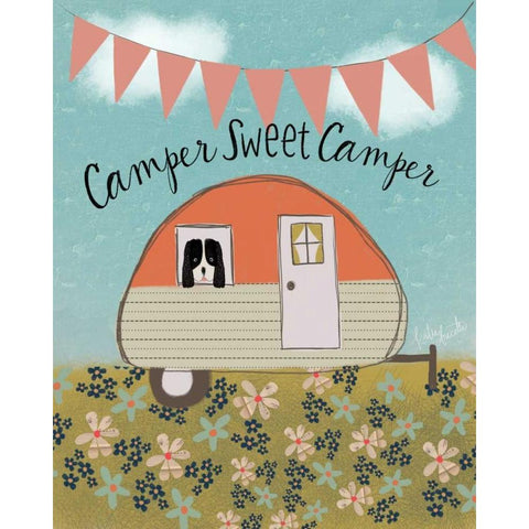 Sweet Camper Gold Ornate Wood Framed Art Print with Double Matting by Doucette, Katie