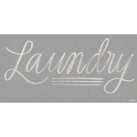 Laundry Chalkboard - Gray Black Modern Wood Framed Art Print with Double Matting by Doucette, Katie