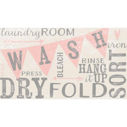 Vintage Laundry Room Black Modern Wood Framed Art Print with Double Matting by Doucette, Katie