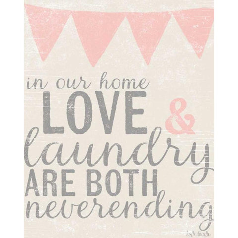 Neverending Laundry Gold Ornate Wood Framed Art Print with Double Matting by Doucette, Katie