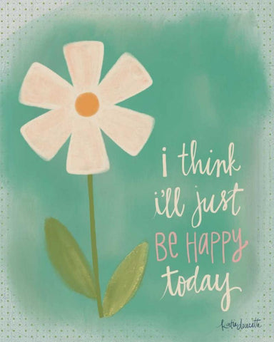 Just Be Happy White Modern Wood Framed Art Print with Double Matting by Doucette, Katie