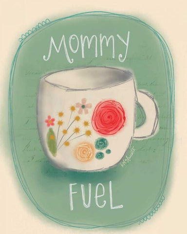 Mommy Fuel White Modern Wood Framed Art Print with Double Matting by Doucette, Katie