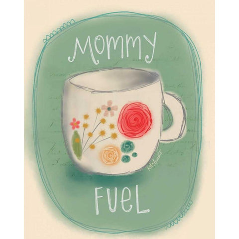 Mommy Fuel White Modern Wood Framed Art Print by Doucette, Katie