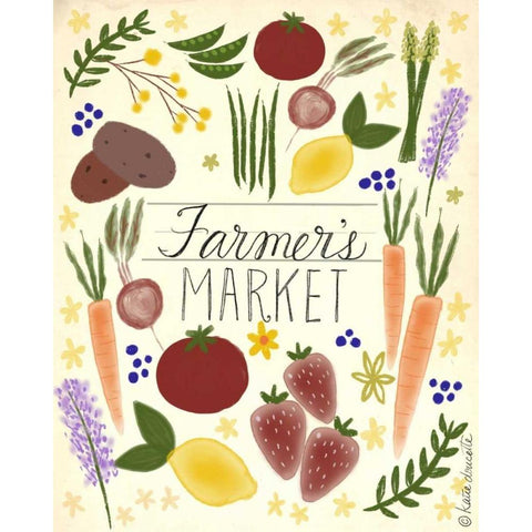 Farmers Market Gold Ornate Wood Framed Art Print with Double Matting by Doucette, Katie