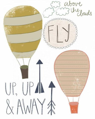 Up and Away White Modern Wood Framed Art Print with Double Matting by Doucette, Katie