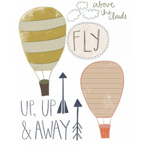 Up and Away Gold Ornate Wood Framed Art Print with Double Matting by Doucette, Katie