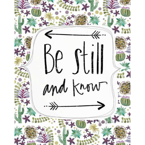 Be Still and Know White Modern Wood Framed Art Print by Doucette, Katie