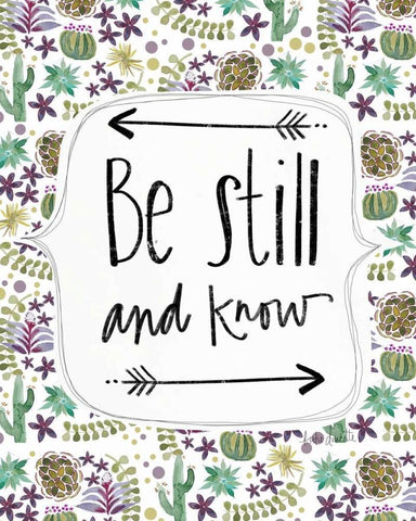 Be Still and Know White Modern Wood Framed Art Print with Double Matting by Doucette, Katie