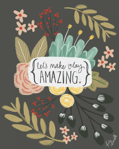 Make Today Amazing Black Ornate Wood Framed Art Print with Double Matting by Doucette, Katie