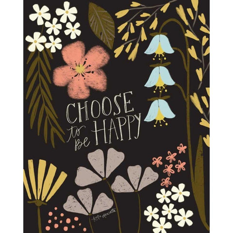 Choose to Be Happy White Modern Wood Framed Art Print by Doucette, Katie