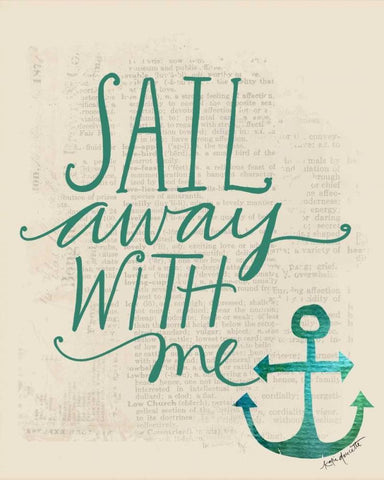 Sail Away with Me Black Ornate Wood Framed Art Print with Double Matting by Doucette, Katie