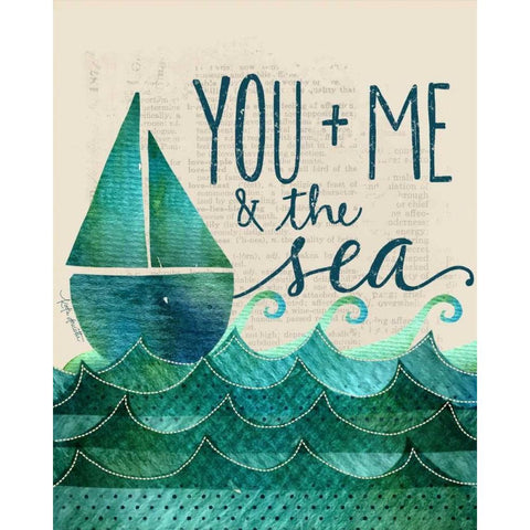 You, Me and the Sea Black Modern Wood Framed Art Print with Double Matting by Doucette, Katie