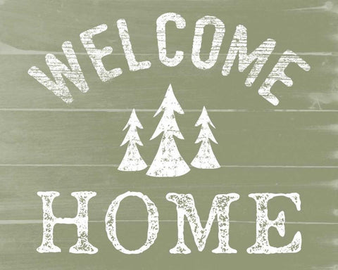 Welcome Home White Modern Wood Framed Art Print with Double Matting by Doucette, Katie