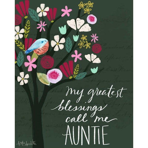 Auntie Gold Ornate Wood Framed Art Print with Double Matting by Doucette, Katie