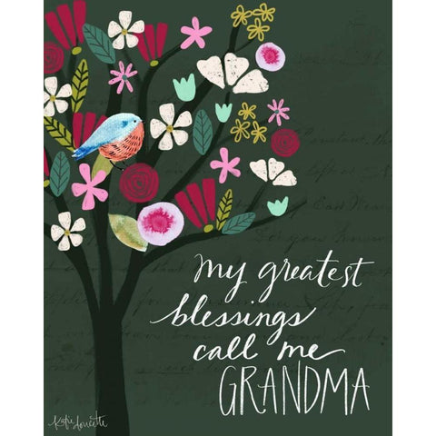 Grandma Black Modern Wood Framed Art Print by Doucette, Katie