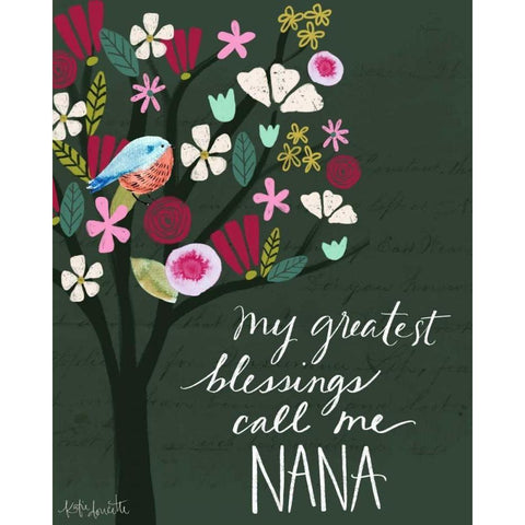 Nana Black Modern Wood Framed Art Print with Double Matting by Doucette, Katie