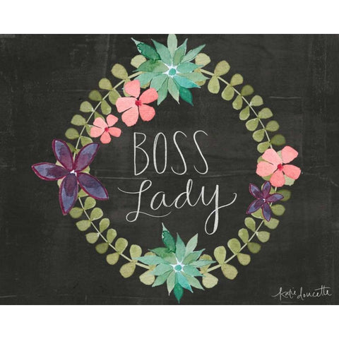 Boss Lady White Modern Wood Framed Art Print by Doucette, Katie