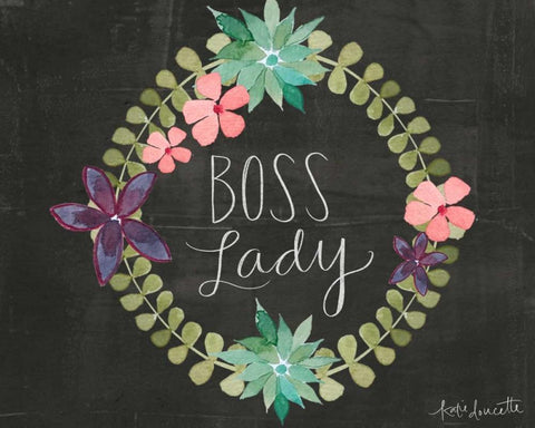 Boss Lady Black Ornate Wood Framed Art Print with Double Matting by Doucette, Katie