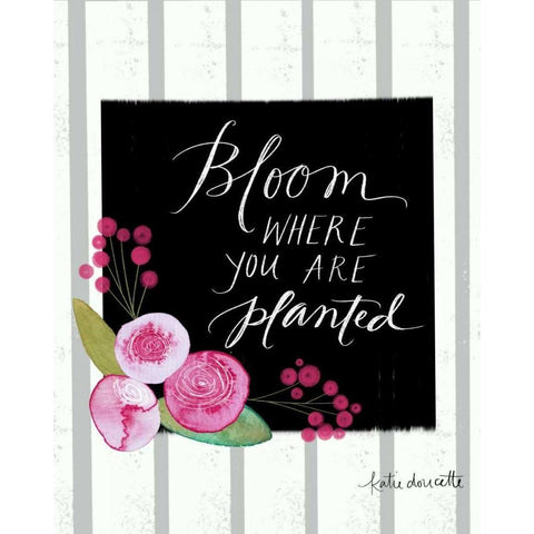 Bloom Where You Are Planted White Modern Wood Framed Art Print by Doucette, Katie