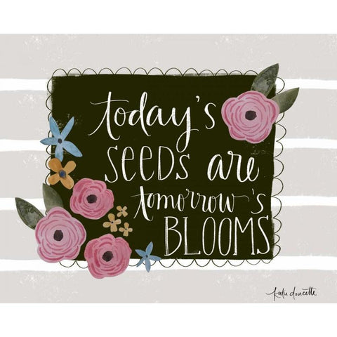 Todays Seeds Black Modern Wood Framed Art Print with Double Matting by Doucette, Katie