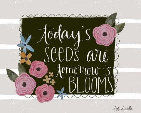 Todays Seeds White Modern Wood Framed Art Print with Double Matting by Doucette, Katie