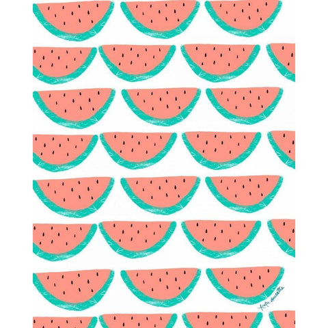 Watermelon Wallpaper White Modern Wood Framed Art Print by Doucette, Katie