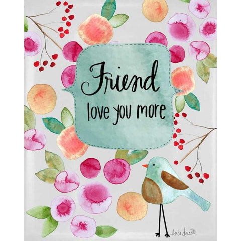 Friend Love You More Black Modern Wood Framed Art Print by Doucette, Katie