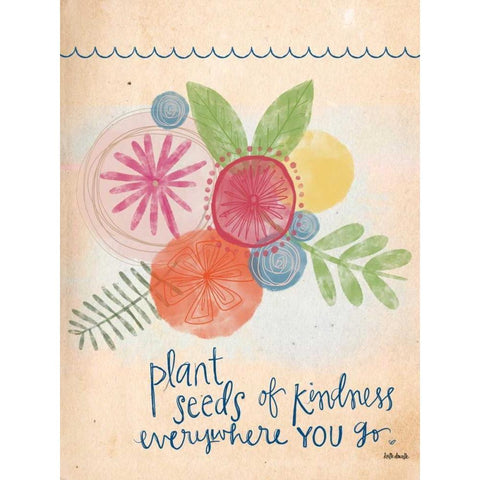 Plant Seeds of Kindness Black Modern Wood Framed Art Print with Double Matting by Doucette, Katie