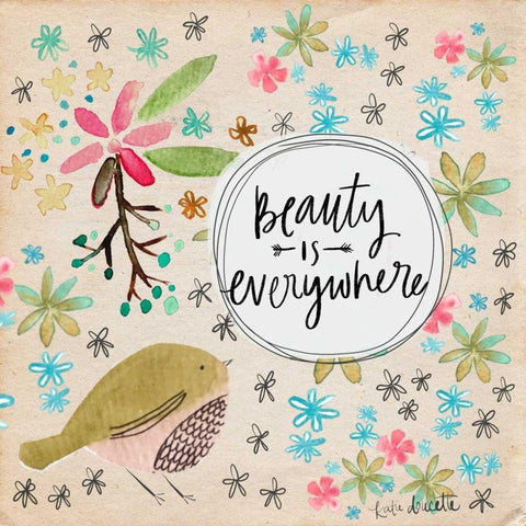 Beauty is Everywhere Black Modern Wood Framed Art Print with Double Matting by Doucette, Katie