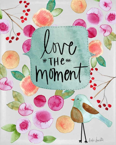 Love the Moment White Modern Wood Framed Art Print with Double Matting by Doucette, Katie