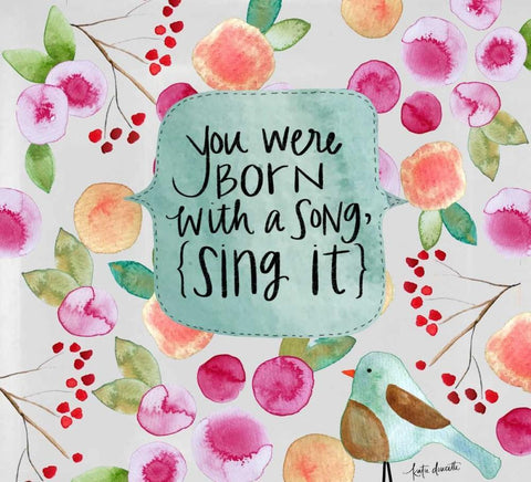 You Were Born with a Song White Modern Wood Framed Art Print with Double Matting by Doucette, Katie