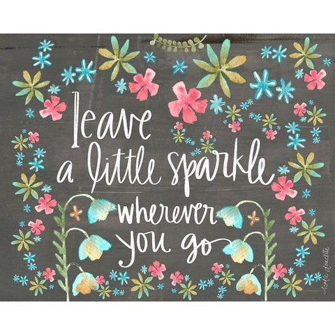 Leave a Little Sparkle White Modern Wood Framed Art Print by Doucette, Katie