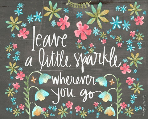 Leave a Little Sparkle White Modern Wood Framed Art Print with Double Matting by Doucette, Katie