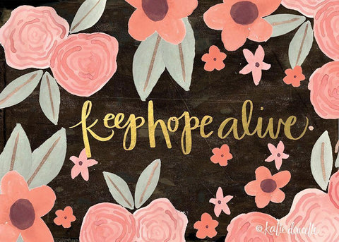 Keep Hope Alive Black Ornate Wood Framed Art Print with Double Matting by Doucette, Katie