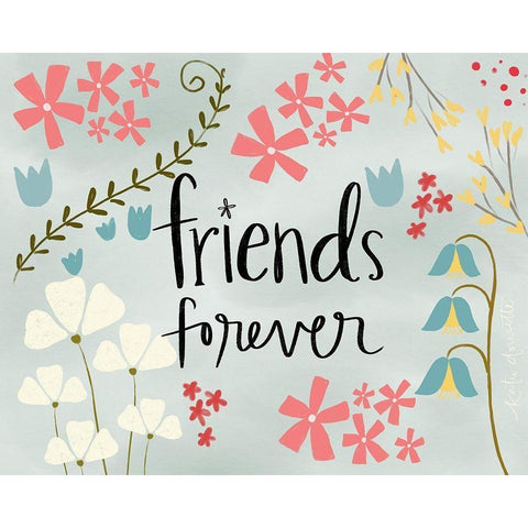 Friends Forever White Modern Wood Framed Art Print by Doucette, Katie