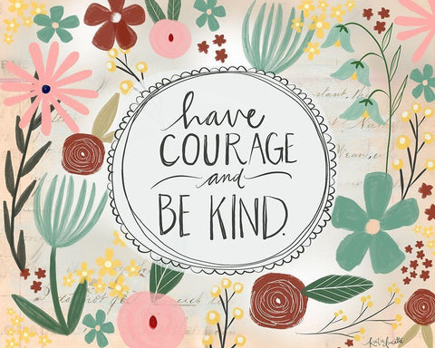 Have the Courage to be Kind Black Ornate Wood Framed Art Print with Double Matting by Doucette, Katie