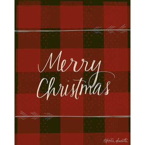 Merry Christmas Black Modern Wood Framed Art Print with Double Matting by Doucette, Katie