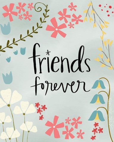 Friends Forever White Modern Wood Framed Art Print with Double Matting by Doucette, Katie