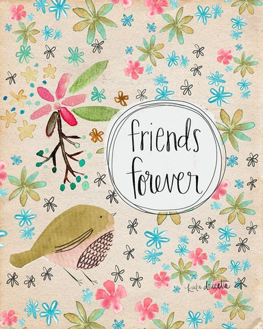 Friends Forever White Modern Wood Framed Art Print with Double Matting by Doucette, Katie