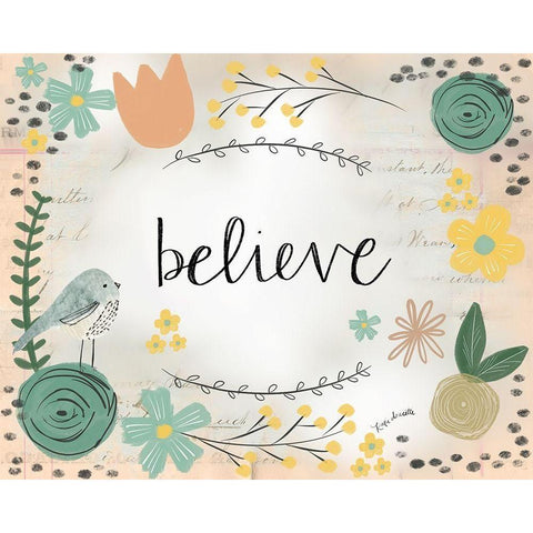 Believe White Modern Wood Framed Art Print by Doucette, Katie