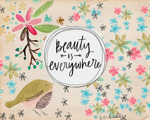 Beauty is Everywhere Black Ornate Wood Framed Art Print with Double Matting by Doucette, Katie